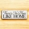 'There's No Place Like Home' Knotty Pine Wood Sign Small Rustic Wall Decor